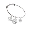 thumbnail image 2 of Delight Jewelry Silvertone Heart with AB Crystal Heartbeat Silvertone Let Things Go Tree Charm Bangle Bracelet, 2 of 4