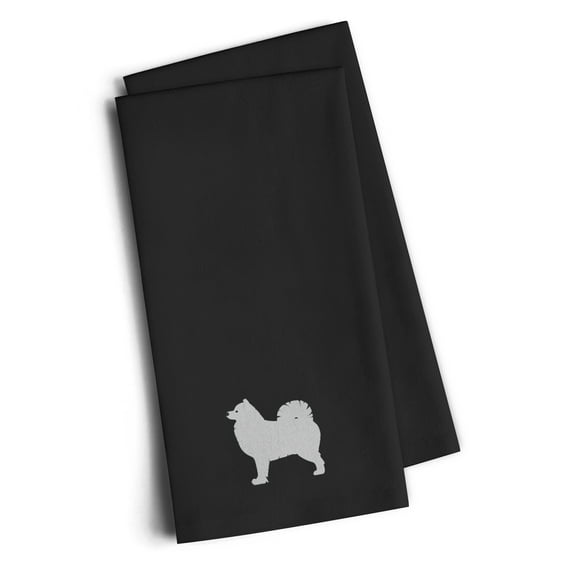Black Embroidered Kitchen Towel Set of 2