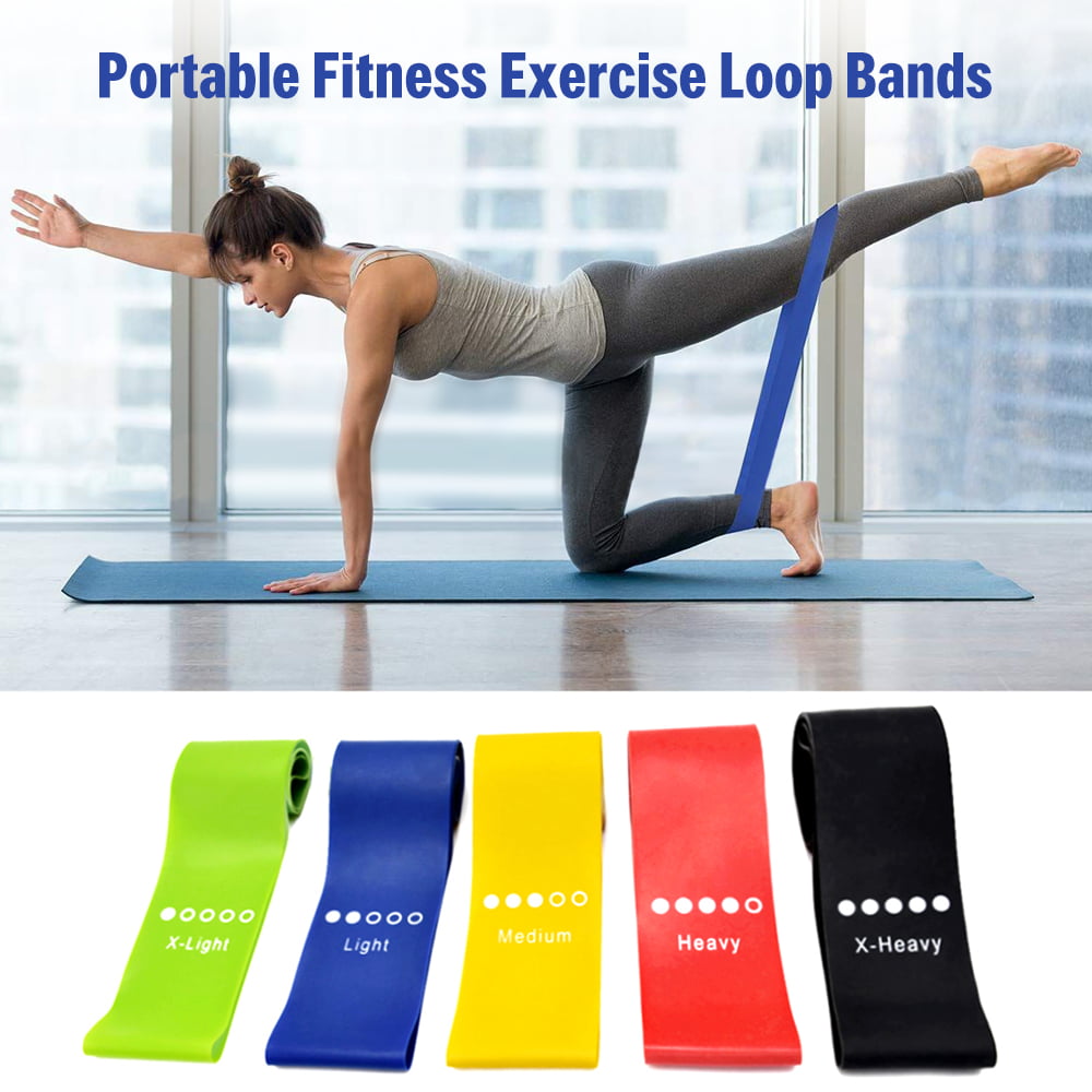 5PCS Resistance Bands Loop Exercise Sports Fitness Home Gym Yoga Latex Set UK 