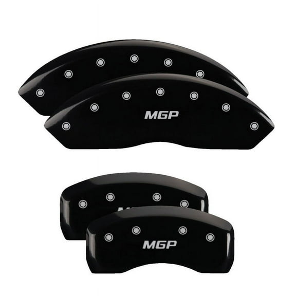 MGP 4 Caliper Covers Engraved Front & Rear MGP Black finish silver ch Fits select: 2011-2018,2020 TOYOTA SIENNA LE