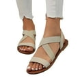 toraway Causal Women Sandals Wide Width White Ladies Summer Flat