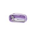 thumbnail image 2 of Large Pencil Case 2 Compartments, Clear Pen Pencil Pouch with Zipper, Multifunction Transparent Stationery Bag for Student College Office Teen Makeup Bag for Adults Travel (Purple), 2 of 9