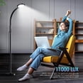 thumbnail image 2 of Happy light therapy lamp 11000 lux, UV-free sun lamp, full-spectrum happy light therapy lamp, with 10 levels of adjustable brightness, 2-in-1 foldable floor lamp (black), 2 of 5