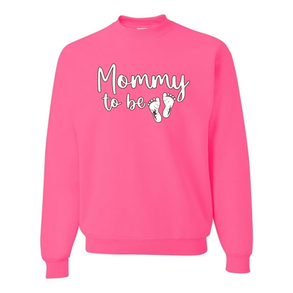 Wild Bobby, Mommy to Be Pregnancy Reveal Gift Parents to Be, Pop Culture, Unisex Crewneck Graphic Sweatshirt, Neon Pink, X-Large