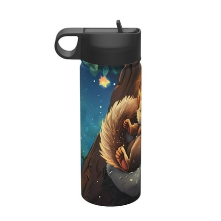 

Qekee Squirrel Sleeping In Tree Print 18OZ Sports Insulated Kettle Coffee Mug Travel Tea Mug Thermos Cup 18 Stainless Steel Water Bottle For Running Hiking Cycling