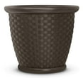thumbnail image 2 of Suncast Sonora 18" Resin Wicker Style Yard & Garden Flower Planter, Brown, 2 of 3