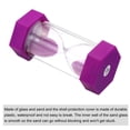thumbnail image 3 of Temporizador de arena de 1 minuto Uxcell, reloj de arena pequeño hexagonal, cuenta regresiva de vidrio de arena morado, 3 of 5