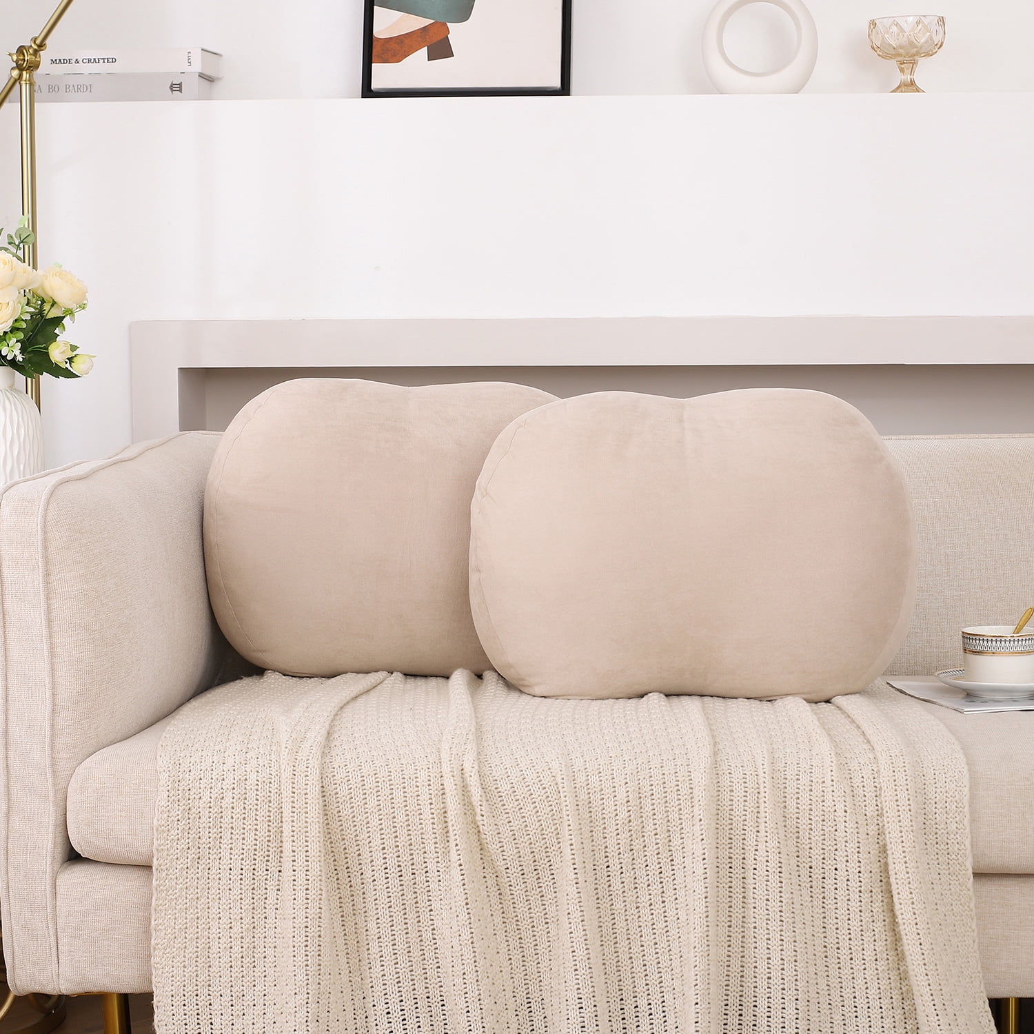 Set of 2 Super Soft Cute Camel Decorative Throw Pillows