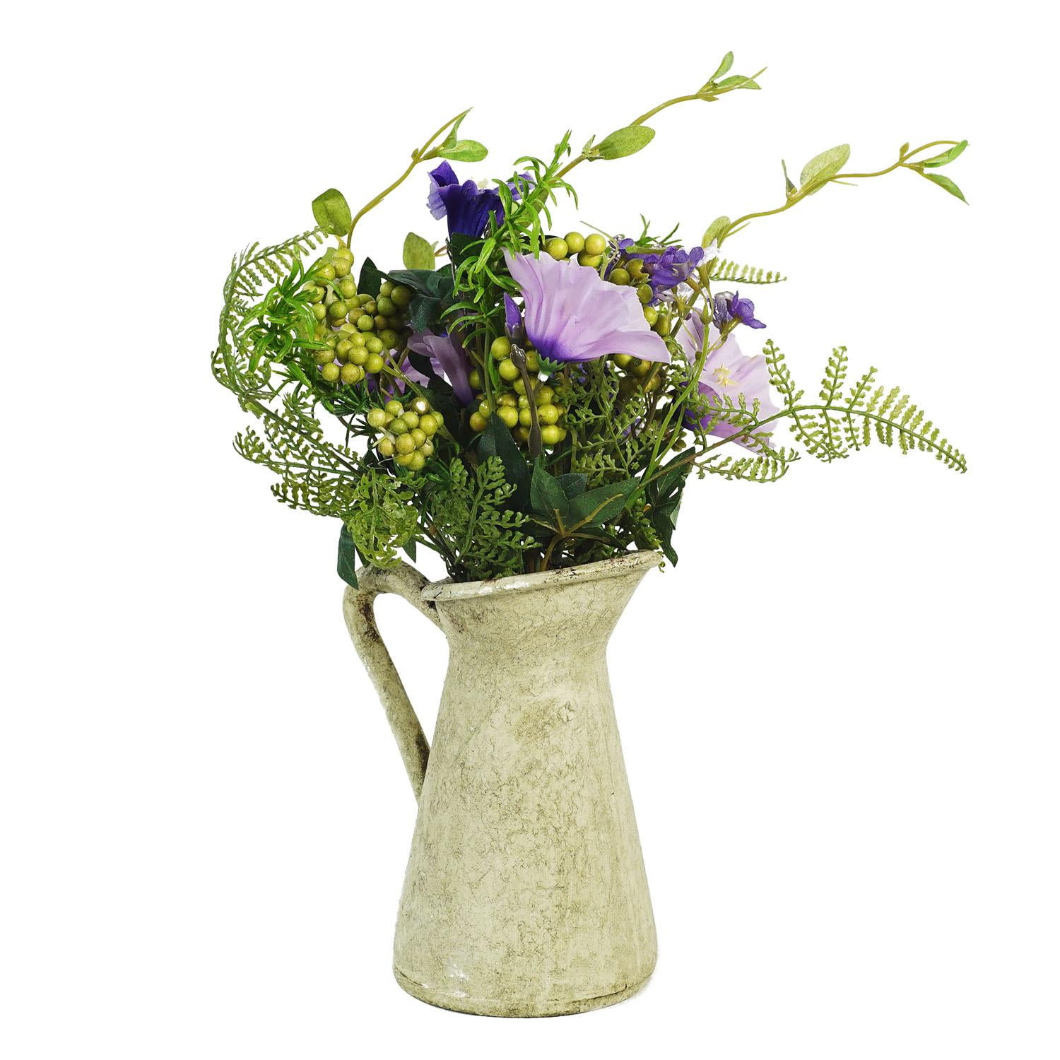 14" Artificial Morning Glory Spring Flower Arrangement in Decorative