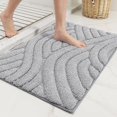 thumbnail image 1 of Non-Slip Bath Mat 40x60cm, Absorbent Bathroom Rug, Fluffy Microfiber Shower Mat, Machine Washable, Durable Floor Mat Bath Mat (Gray), 1 of 5