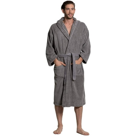 

Men s Turkish Terry Cloth Robe Thick Hooded Bathrobe