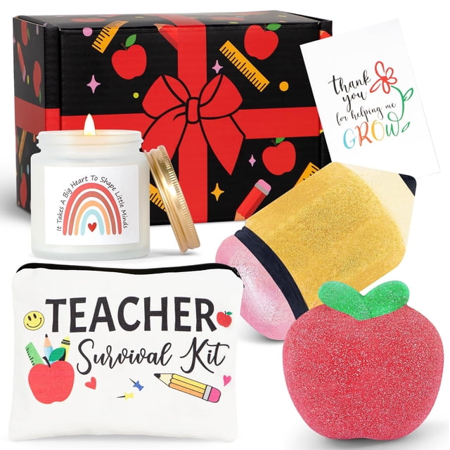 Set de regalo IaoVueby Teacher Spa Bombs para mujer con vela