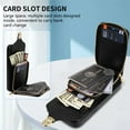 thumbnail image 3 of ELEHOLD Crossbody Wallet Case for iPhone 11 Pro Max 6.5",Premium Leather Case with Card Holders Zipper Pocket Metal Snap Stand Function Detachable Shoulder Strap Luxury Case for Women,Black, 3 of 12