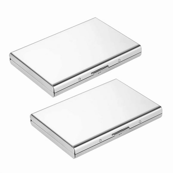 2X Metal Card Holder Wallet,Ultra Thin Stainless Steel Metal Wallets RFID Blocking Credit Card Wallet Holder,White,2 x bag,White