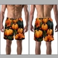 thumbnail image 3 of luoweisi Men's Beach Shorts Quick Dry Swim Trunks with Mesh Lining Thanksgiving Pumpkin M, 3 of 5