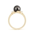 thumbnail image 2 of ANGARA Classic Tahitian Cultured Pearl Bypass Ring in 14K Yellow Gold for Women | June Birthstone, Birthday, Anniversary, Jewelry Gift for Women | Pearl Ring, 2 of 8