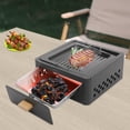 thumbnail image 6 of ToppiJoy Square Tabletop Barbecue Stove,Tabletop Outdoor BBQ Grill,Barbecue Grill for Cooking Camping Picnics with Grill Net And Baking Tray 12.2*12.2*5.31in, 6 of 14