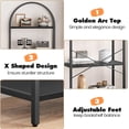 thumbnail image 2 of Ourlova FiveTier Arched Display Rack 71 Inch IndustrialStyle Freestanding Bookshelf Metal Frame High Storage Cabinet for Bedrooms Living Rooms Offices and Environments Black, 2 of 6