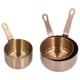 thumbnail image 1 of Paquete de 3 elegantes vasos para salsa de acero inoxidable en oro rosa con asas para salsa de tomate y condimentos, 1 of 8