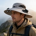 thumbnail image 5 of Solar Fan Hat, Wide Brim Breathable Sun Protection Cap with Solar Powered Fan, Outdoor Fishing Hiking Hat, 5 of 7
