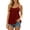 Red, variant on Camisole Tops for Women Eyelet Embroidery Spaghetti Strap Empire Waist Sleeveless Peplum Summer Casual Tank Tops