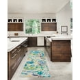 thumbnail image 3 of Linon Home Décor Washable Ellis Area Rug or Runner Collection, Ivory and Blue, 2' x 8', 3 of 7