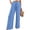 B_ Blue, variant on Nhthy Women's Trendy Summer Drawstring Waist Pants High Waist Pleated Wide Leg Casual Trousers Blue L