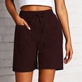 thumbnail image 2 of Afdoent Womens Shorts Casual Drawstring Shorts With Large Pockets Lightweight Comfortable Elastic Waist For Summer Outdoor Travel Beach Vacation Outfits, 2 of 4