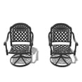 thumbnail image 3 of JERFIT 2-Pack Outdoor Swivel Patio Chairs with Cushions, 360° Rotating All-Weather Aluminum Armchairs for Garden, Poolside, Deck, 3 of 10