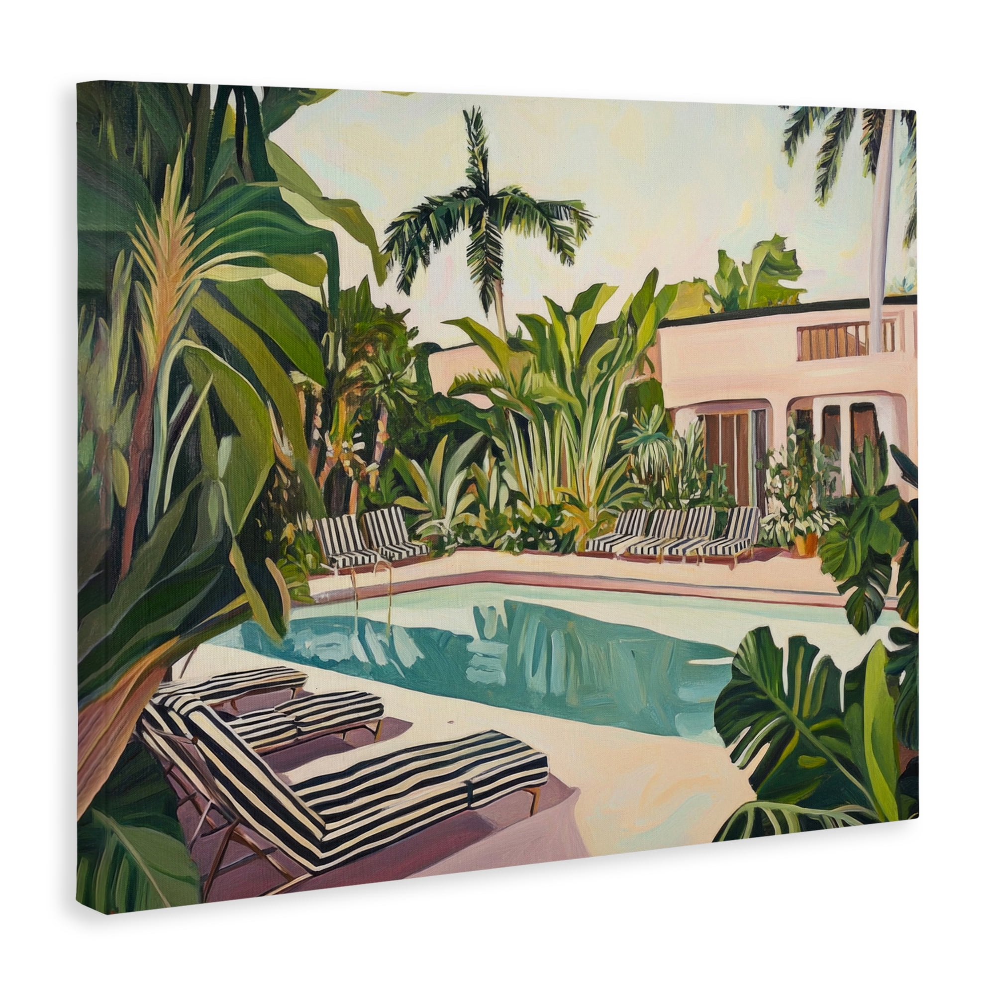 Stupell Industries Poolside Resort Lounge Chairs Canvas Wall Art, design by Sisi and Seb