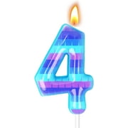 Video Game Birthday Candles, Number Candles for Birthday Party Cake Decoration Supplies (Number 4)