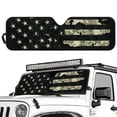 thumbnail image 2 of HUIACONG Camo Flag Windshield Sun Brown Mandala Shade for Jeep Foldable 1 Piece Car Sunshade for Jeep Wrangler, Gladiator, Renegade, FJ Cruiser. X-Small Size, 2 of 6