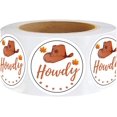 thumbnail image 1 of duomi-1.5"Howdy Cowboy Hat Sticker,Happy Fall Labels,Waterproof Small Business Thank You Stickers for Business Greeting Cards and Envelope Seals 500Pcs, 1 of 4