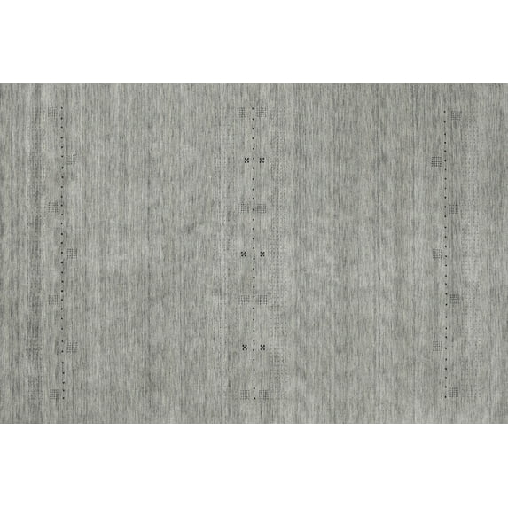 Ahgly Company Indoor Rectangle Contemporary Dark Gray Abstract Area Rugs, 2' x 4'