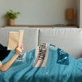 thumbnail image 3 of Wording Soft Flannel Fleece Throw Blanket, Philosophical Life Message to Raise Faith in Yourself and Your Strength, Cozy Plush for Indoor and Outdoor Use, 70" x 90", Blue Peach Black, by Ambesonne, 3 of 5