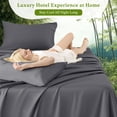 thumbnail image 6 of Baauye Cozy Bamboo Sheets Set, 4-Piece California King Sheet Set with 16" Deep Pockets, Soft and Breathable Bed Sheets, Dark Gray, 6 of 6
