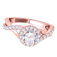thumbnail image 2 of Aonejewelry 0.50 Carat Halo Round Engagement Diamond Ring In 14k Solid Rose Gold, 2 of 4