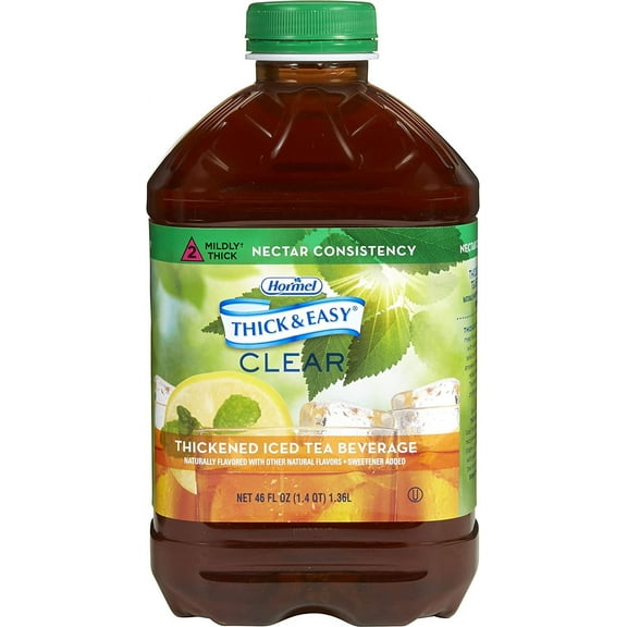 Hormel Thick & Easy Iced Tea Thickened Beverage, 46 oz., Nectar Consistency, Case of 6