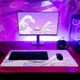 thumbnail image 6 of Purple Japanese Sea Wave Gaming Mouse Pad Large Mouse Pad for Keyboard and Mousepad Desk Mat with 3mm Non-Slip Base and Stitched Edge for Gaming and Office Computer Mat Protector Mat 31.5x11.8 Inch, 6 of 6