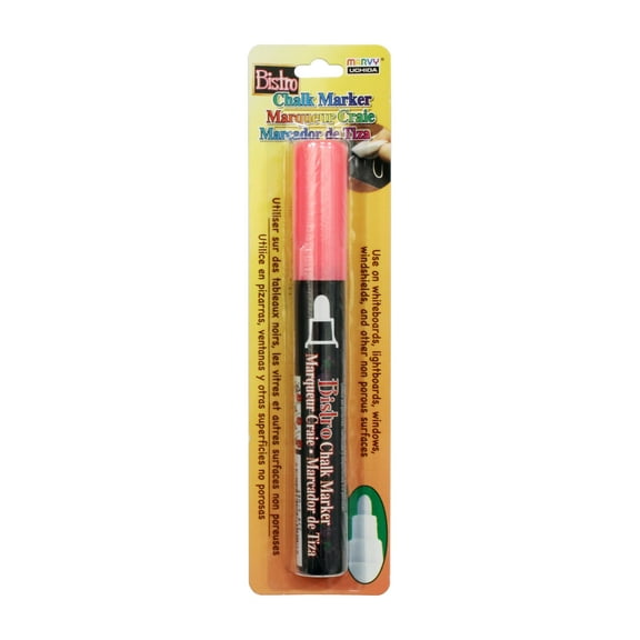 Uchida Bistro Chalk Marker, Broad, Carded Packaging, Fluorescent Red