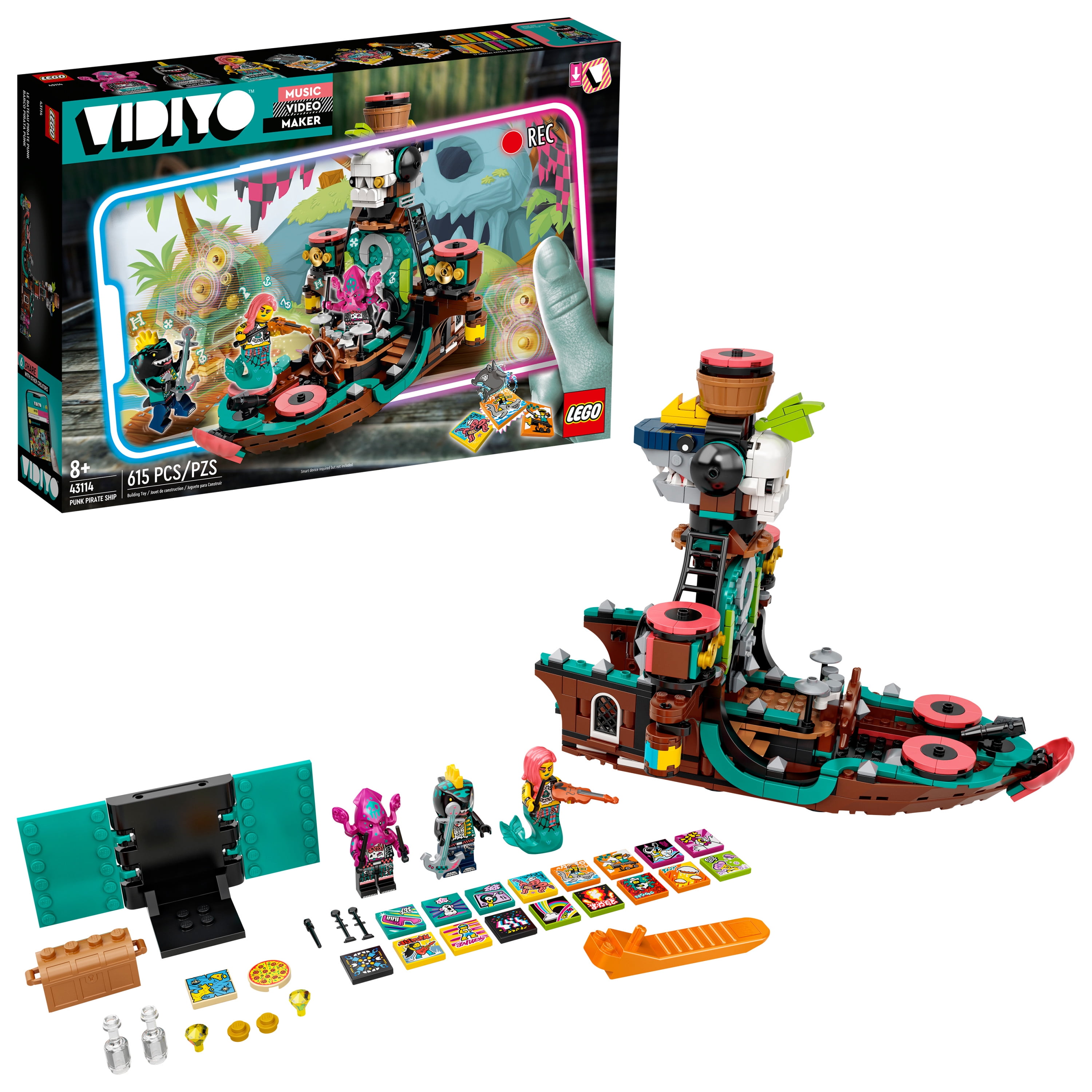 LEGO VIDIYO Punk Pirate Ship Inspire Kids to Direct and in Their Own Music Videos (615 Pieces) Walmart.com