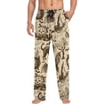 thumbnail image 4 of Men's Pajama Pants with Pockets Sleepwear Lounge Pants Stretch Casual Halloween Black Cat and Pumpkin, 4 of 7