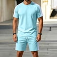 thumbnail image 5 of hotojiny Mens Short Sets 2 Piece Outfits Casual Summer Tracksuits Fashion Short Sleeve T Shirt and Shorts Set Sweatsuit(Green,Medium), 5 of 6