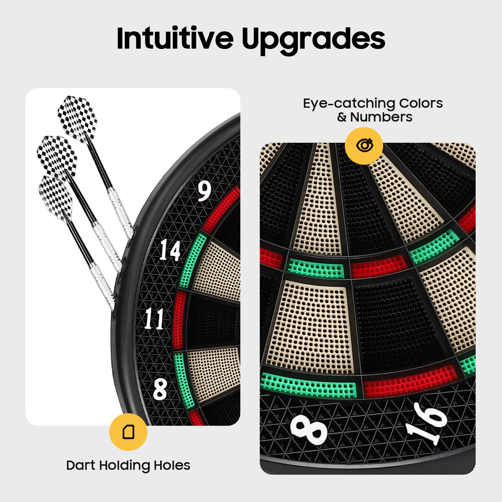 Wall Mounted Electronic Dart Board with 6 Darts, Digital Soft Tip Dart Board Voice Prompts Automatic Counting Dartboard Set Innovative Dart Machine, for Home Bar Game center