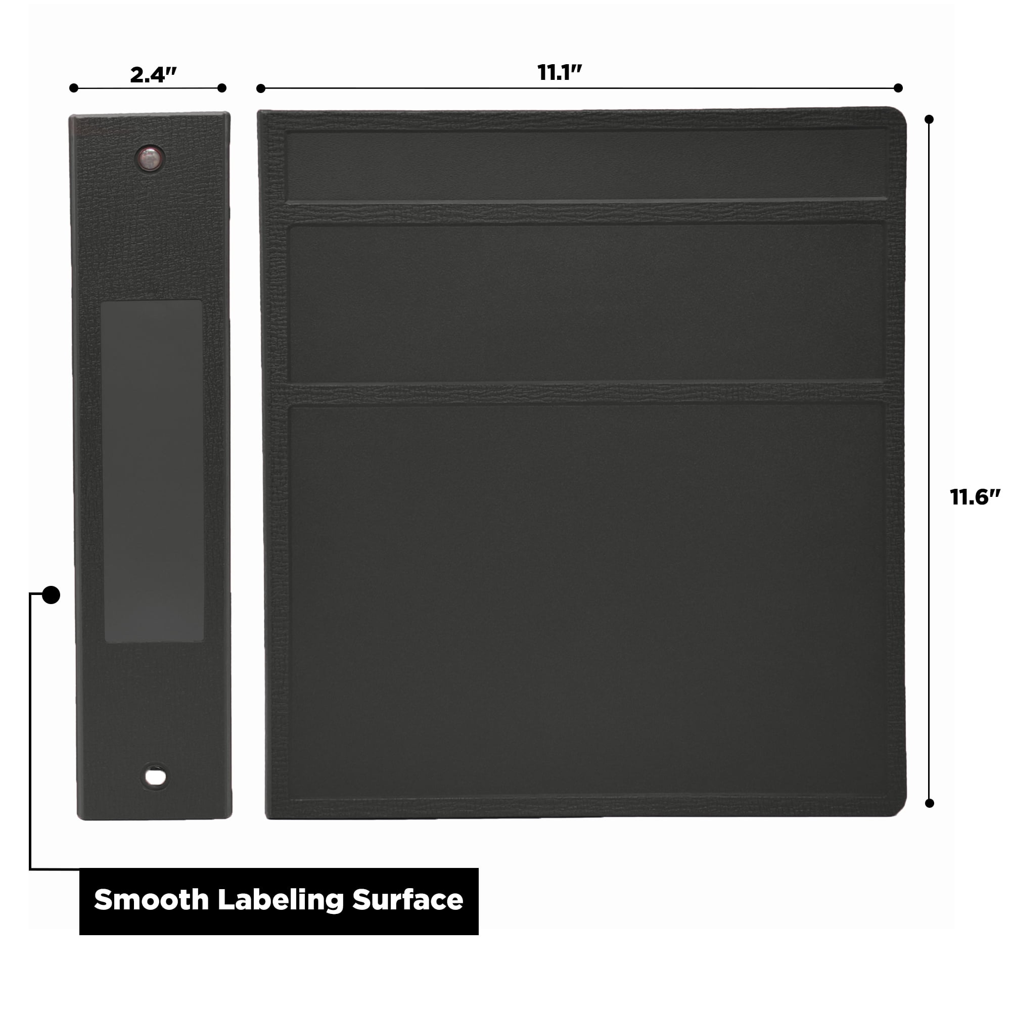 Carstens 2-Inch Heavy Duty 3-Ring Binder - Side Opening, Black