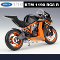 thumbnail image 3 of WELLY 1:10 KTM 1190 RC8 R, modelo de motocicleta deportiva de aleación, juguete de Metal de simulación, colección de modelos de motocicleta de carreras callejeras, regalo para niños, 3 of 5