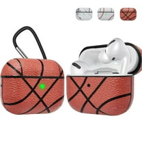Apple Airpods Pro Skin, Takfox Cover for Airpods Charging Case for Airpods 3rd, 360° Portable Protective Anti-Scratch PU Leather Cover Skin for Airpods 3 [Front LED Visible] w/ Keychain - Basketball