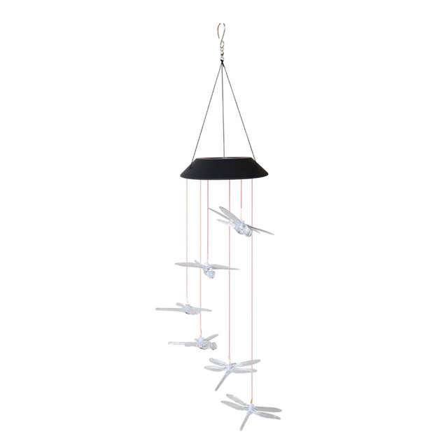 Lámparas de chime de viento solar Cambio de color Cambio de libélula Luces Colgantes Decoración del jardín JShteea El nuevo