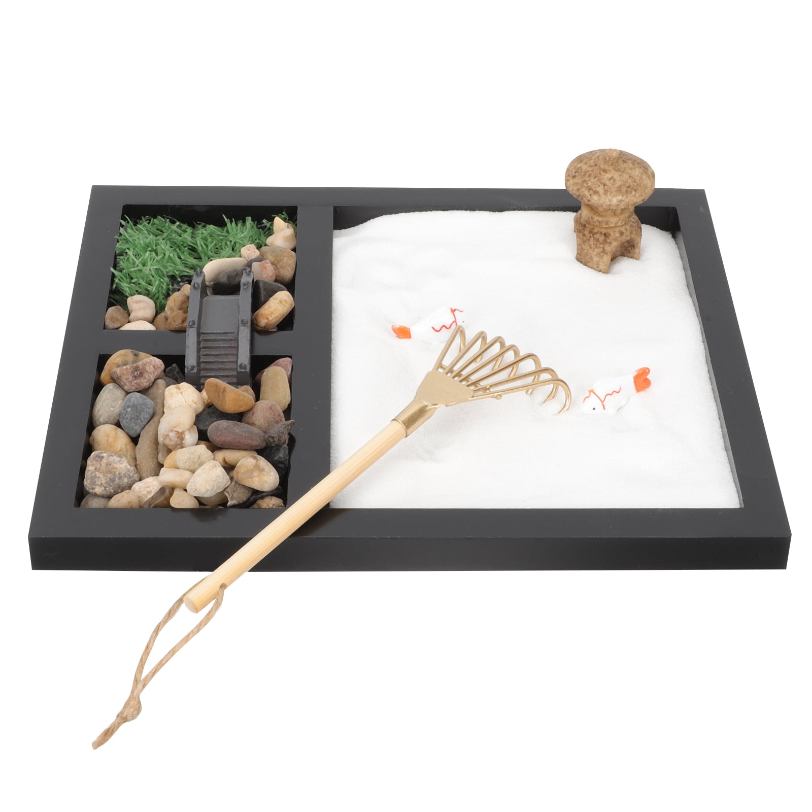 Zen Garden Sand Table Sandbox Desk Mini Japanese Desktop Meditation Kit