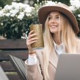 thumbnail image 5 of 20oz Coffee Tumblers Yellow and Brown Of Cheetah Print Stainless Steel Vacuum Insulated Travel Tumbler Coffee Cups Mug with Lid and Straw with Cleaning Brush for Cold & Hot Drinks, 5 of 5